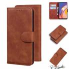 For OPPO A94 4G/F19 Pro/Reno5 F Skin Feel Pure Color Flip Leather Phone Case(Brown) - 1