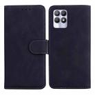 For OPPO Realme 8i Skin Feel Pure Color Flip Leather Phone Case(Black) - 1