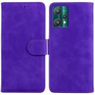 For OPPO Realme 9 Pro Skin Feel Pure Color Flip Leather Phone Case(Purple) - 1