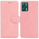 For OPPO Realme 9 Pro+ Skin Feel Pure Color Flip Leather Phone Case(Pink) - 1