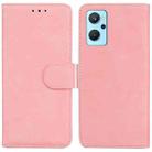 For OPPO Realme 9i/A76 4G/A36 Skin Feel Pure Color Flip Leather Phone Case(Pink) - 1