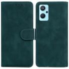 For OPPO Realme 9i/A76 4G/A36 Skin Feel Pure Color Flip Leather Phone Case(Green) - 1