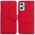 For OPPO Realme 9i/A76 4G/A36 Skin Feel Pure Color Flip Leather Phone Case(Red) - 1