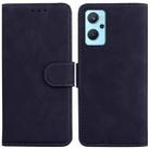 For OPPO Realme 9i/A76 4G/A36 Skin Feel Pure Color Flip Leather Phone Case(Black) - 1