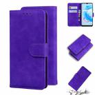 For OPPO Realme C20 Skin Feel Pure Color Flip Leather Phone Case(Purple) - 1