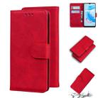 For OPPO Realme C20 Skin Feel Pure Color Flip Leather Phone Case(Red) - 1