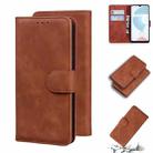 For OPPO Realme C21 Skin Feel Pure Color Flip Leather Phone Case(Brown) - 1