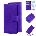 For OPPO Realme C21 Skin Feel Pure Color Flip Leather Phone Case(Purple) - 1
