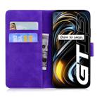 For OPPO Realme GT 5G Skin Feel Pure Color Flip Leather Phone Case(Purple) - 4