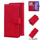 For OPPO Realme Narzo 30 Pro 5G/V5 Skin Feel Pure Color Flip Leather Phone Case(Red) - 1