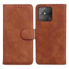 For OPPO Realme Narzo 50A Skin Feel Pure Color Flip Leather Phone Case(Brown) - 1