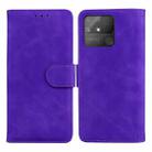 For OPPO Realme Narzo 50A Skin Feel Pure Color Flip Leather Phone Case(Purple) - 1