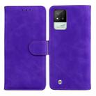 For OPPO Realme Narzo 50i Skin Feel Pure Color Flip Leather Phone Case(Purple) - 1