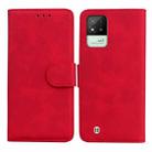 For OPPO Realme Narzo 50i Skin Feel Pure Color Flip Leather Phone Case(Red) - 1
