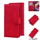 For OPPO Realme X7 Pro 5G Skin Feel Pure Color Flip Leather Phone Case(Red) - 1