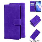 For OPPO Reno5 Pro 5G Skin Feel Pure Color Flip Leather Phone Case(Purple) - 1