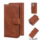 For OPPO Reno6 Pro Skin Feel Pure Color Flip Leather Phone Case(Brown) - 1