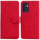 For OPPO Reno7 5G (Taiwan)/Find X5 Lite Skin Feel Pure Color Flip Leather Phone Case(Red) - 1