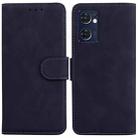 For OPPO Reno7 5G (Taiwan)/Find X5 Lite Skin Feel Pure Color Flip Leather Phone Case(Black) - 1