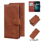 For OPPO Realme 5/5S/6i/5i/Narzo 10/Narzo 10A Skin Feel Pure Color Flip Leather Phone Case(Brown) - 1