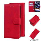 For OPPO Realme 7 Pro Skin Feel Pure Color Flip Leather Phone Case(Red) - 1