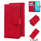 For OPPO Realme 7I/Realme C17 Skin Feel Pure Color Flip Leather Phone Case(Red) - 1