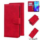 For OPPO Realme C15 Skin Feel Pure Color Flip Leather Phone Case(Red) - 1