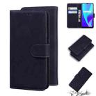 For OPPO Realme C15 Skin Feel Pure Color Flip Leather Phone Case(Black) - 1