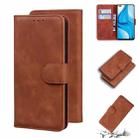 For OPPO Reno4 Lite/F17 Pro/A93/Reno4 F Skin Feel Pure Color Flip Leather Phone Case(Brown) - 1