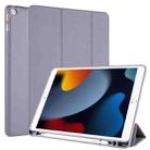 For iPad 10.2 Horizontal Flip Tablet PC PU Leather Case with Three-folding Holder & Pen Slot(Gray) - 1
