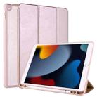 For iPad 10.2 Horizontal Flip Tablet PC PU Leather Case with Three-folding Holder & Pen Slot(Rose Gold) - 1