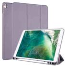 For iPad Pro 10.5 / Air3 10.5 inch Horizontal Flip Tablet PC PU Leather Case with Three-folding Holder & Pen Slot(Gray) - 1