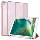 For iPad Pro 10.5 / Air3 10.5 inch Horizontal Flip Tablet PC PU Leather Case with Three-folding Holder & Pen Slot(Rose Gold) - 1