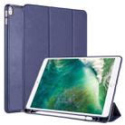 For iPad Pro 10.5 / Air3 10.5 inch Horizontal Flip Tablet PC PU Leather Case with Three-folding Holder & Pen Slot(Dark Blue) - 1