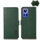 For OPPO Realme GT Neo3 KHAZNEH Side-Magnetic Litchi Genuine Leather RFID Phone Case(Green) - 1