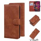 For UMIDIGI F1 Skin Feel Pure Color Flip Leather Phone Case(Brown) - 1