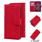 For UMIDIGI F1 Skin Feel Pure Color Flip Leather Phone Case(Red) - 1