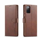For Samsung Galaxy M52 5G LC.IMEEKE Calf Texture Leather Phone Case(Coffee) - 1