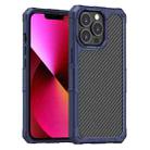 For iPhone 13 Pro Max Carbon Fiber Shockproof Case (Blue) - 1