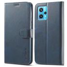 For Realme 9 Pro+ LC.IMEEKE Calf Texture Leather Phone Case(Blue) - 1