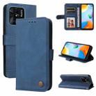 For Xiaomi Redmi 10C 4G / Redmi 10 India Version Skin Feel Life Tree Metal Button Leather Phone Case(Blue) - 1