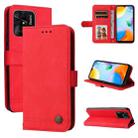 For Xiaomi Redmi 10C 4G / Redmi 10 India Version Skin Feel Life Tree Metal Button Leather Phone Case(Red) - 1