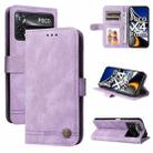 For Xiaomi Poco X4 Pro 5G Skin Feel Life Tree Metal Button Leather Phone Case(Purple) - 1