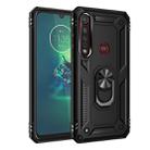 For Motorola Moto G8 Plus Armor Shockproof TPU + PC Protective Case with 360 Degree Rotation Holder(Black) - 1