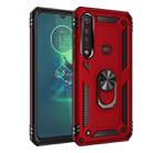 For Motorola Moto G8 Plus Armor Shockproof TPU + PC Protective Case with 360 Degree Rotation Holder(Red) - 1