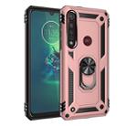 For Motorola Moto G8 Plus Armor Shockproof TPU + PC Protective Case with 360 Degree Rotation Holder(Rose Gold) - 1