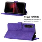 For Sony Xperia 1 III Crossbody 3D Embossed Flip Leather Phone Case(Purple) - 4