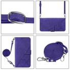 For Sony Xperia 1 III Crossbody 3D Embossed Flip Leather Phone Case(Purple) - 6