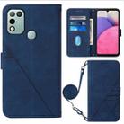 For Infinix Hot 11 Play Crossbody 3D Embossed Flip Leather Phone Case(Blue) - 1