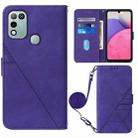 For Infinix Hot 11 Play Crossbody 3D Embossed Flip Leather Phone Case(Purple) - 1